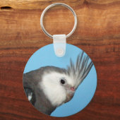Male Whiteface Cockatiel Sleutelhanger (Voorkant)