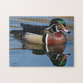 Male Wood Duck Reflection Legpuzzel