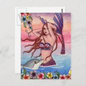 Maleah - Briefkaart Dolphin Mermaid (Voorkant / Achterkant)