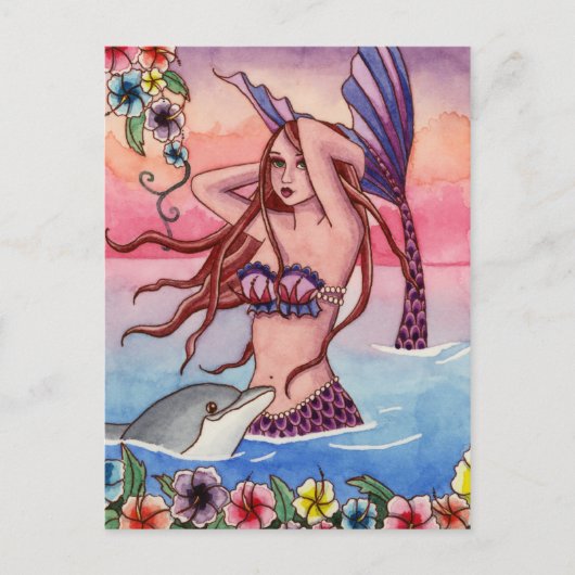 Maleah - Carte Postale Dolphin Mermaid (Devant)