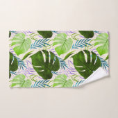 Maleah Monstera Tropical Hawaiian Watercolor-Green (Serviette à main)