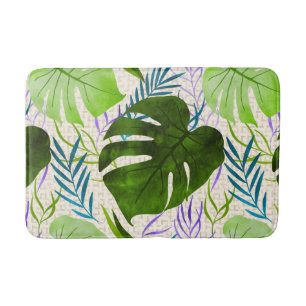 Maleah Monstera Tropical Hawaiian Waterverf-Green Badmat