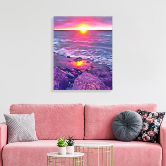 Malecon Sunset 0911 Art Canvas Afdruk (Insitu (Woonkamer))