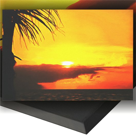 Malecon Sunset 2441 Art Canvas Afdruk