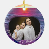 Malecon Sunset Family Kerstmis 0911 Keramisch Ornament (Achterkant)