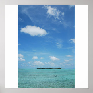 Malediven Eiland met prachtig water/cloudscape Poster