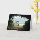 Malediven Eilandboot Verjaardag Kaart (Gele Bloem)