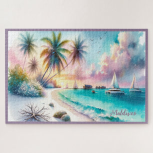 Malediven Luxury Sketch Waterverf Legpuzzel