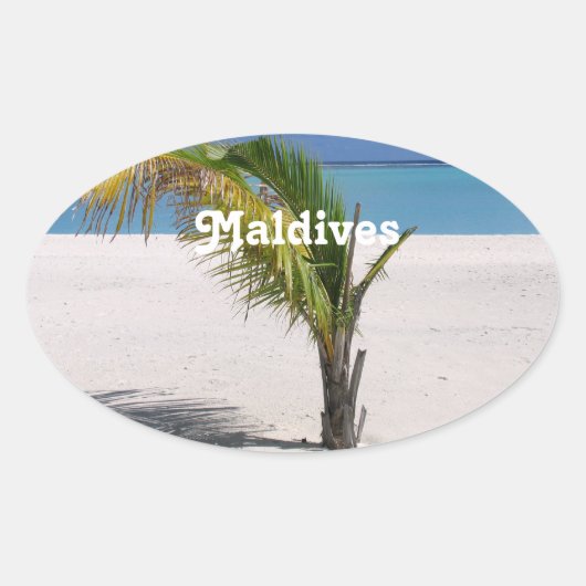 Malediven Ovale Sticker (Voorkant)