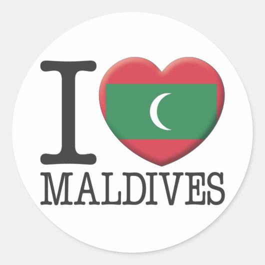 Malediven Ronde Sticker (Voorkant)
