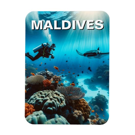 Malediven Scuba Diving Travel Magneet (Verticaal)