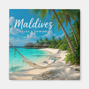 🧲 Malediven Strand Hangmat Vakantie Aandenken 🌴 Magneet