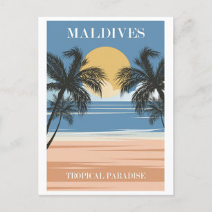 Malediven  Tropical Beach Ocean Travel Briefkaart