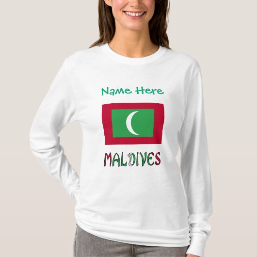 Malediven Vlag Groene Personalisatie T-shirt (Voorkant)
