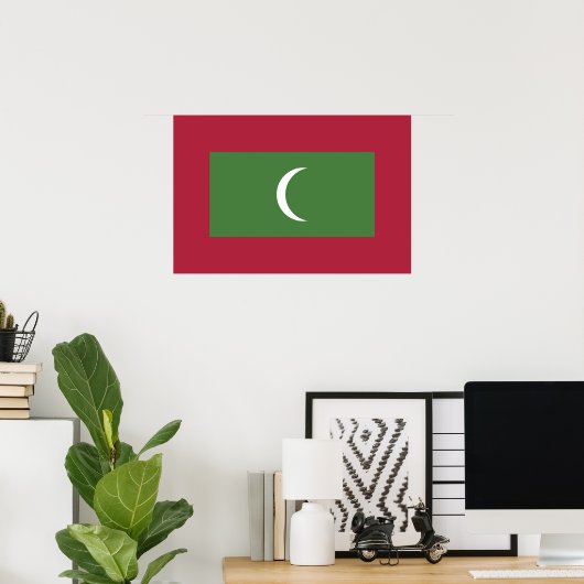 Malediven vlag poster (Thuiskantoor)