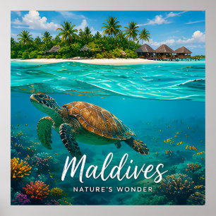 🧲 Malediven Zeeschildpad Oceaan Avontuur 🐢 Poster