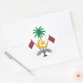 Maledivisch embleem, Malediven Ronde Sticker (Envelop)