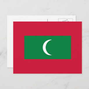 Maledivische vlag, vlag van de Malediven Briefkaart