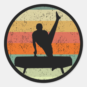 malegymnastsunsetwt ronde sticker