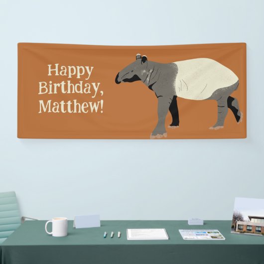 Maleise of Aziatische tapir aangepaste tekst Spandoek (Beurs)