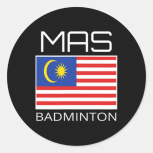Maleisië Dominton Team Maleisische atleet Mas Flag Ronde Sticker