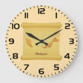  Maleisië Kaart Scroll Old World Travel Grote Klok (Voorkant)