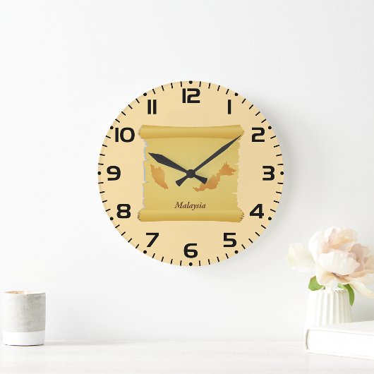  Maleisië Kaart Scroll Old World Travel Grote Klok