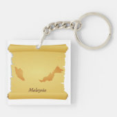  Maleisië Kaart Scroll Old World Travel Sleutelhanger (Achterkant)