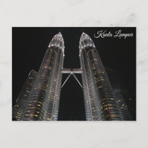 Maleisië Kuala Lumpur Petronas Towers bij nacht Briefkaart