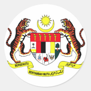 Maleisië officieel wapen heraldiek symbool ronde sticker