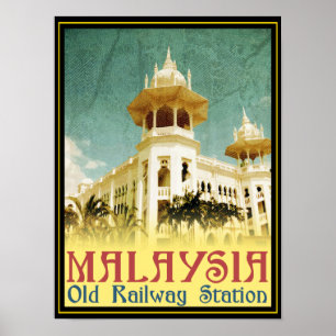 Maleisië Old Railway Station Poster