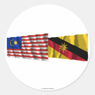 Maleisië & Sarawak zwaaien vlaggen Ronde Sticker