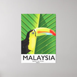 Maleisië Toekan reisposter Canvas Afdruk