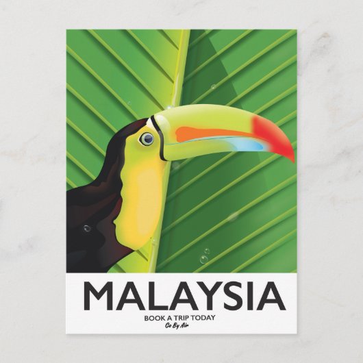 Maleisië Toucan-reisposter Briefkaart (Voorkant)