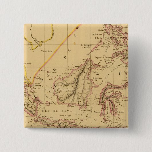 Maleisië Vierkante Button 5,1 Cm (Voorkant)