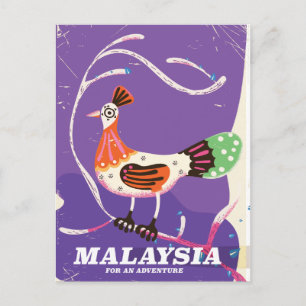 Maleisië vintage reisposter briefkaart