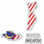 Maleisië Vlag Charmante Patriottische Kaart Sticker (Voorkant)