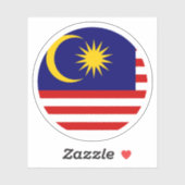Maleisië Vlag Ronde Sticker (Vel)