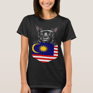 Maleisië Vlag Staffordshire Bull Terrier Hond in P T-shirt