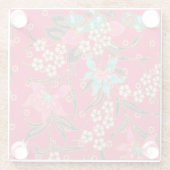 Maleisisch Indonesisch batik kunstpatroon Glazen Onderzetter (Achterkant)