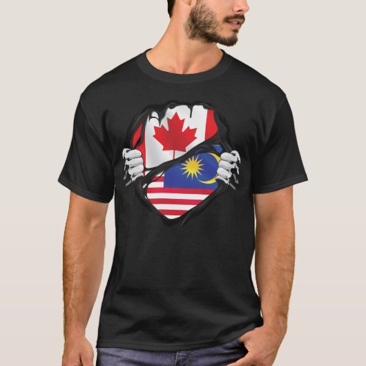 Maleisische Canadese handschoenen met rups vlag T-shirt (Voorkant)