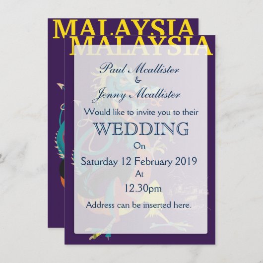 Maleisische reisposter in de stijl van Dragon Kaart (Voorkant / Achterkant)