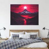 Maleisische Sunset Mountain Scene Canvas Afdruk (Insitu (Slaapkamer))