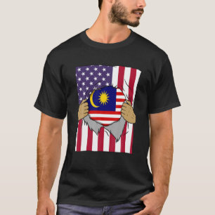 Maleisische vlag binnen me thuisprijs Maleisië Ame T-shirt