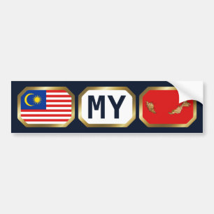 Maleisische Vlag Kaart Code Bumpersticker