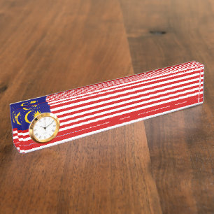 Maleisische vlag naambordje