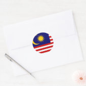 Maleisische vlag ronde sticker (Envelop)