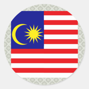 Maleisische vlag van hoge kwaliteit ronde sticker