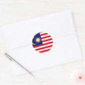 Maleisische vlag van hoge kwaliteit ronde sticker (Envelop)