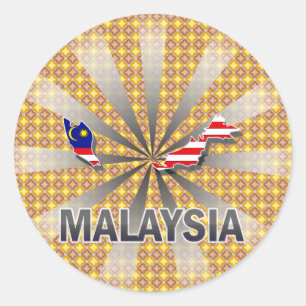 Maleisische vlaggenkaart 2.0 ronde sticker